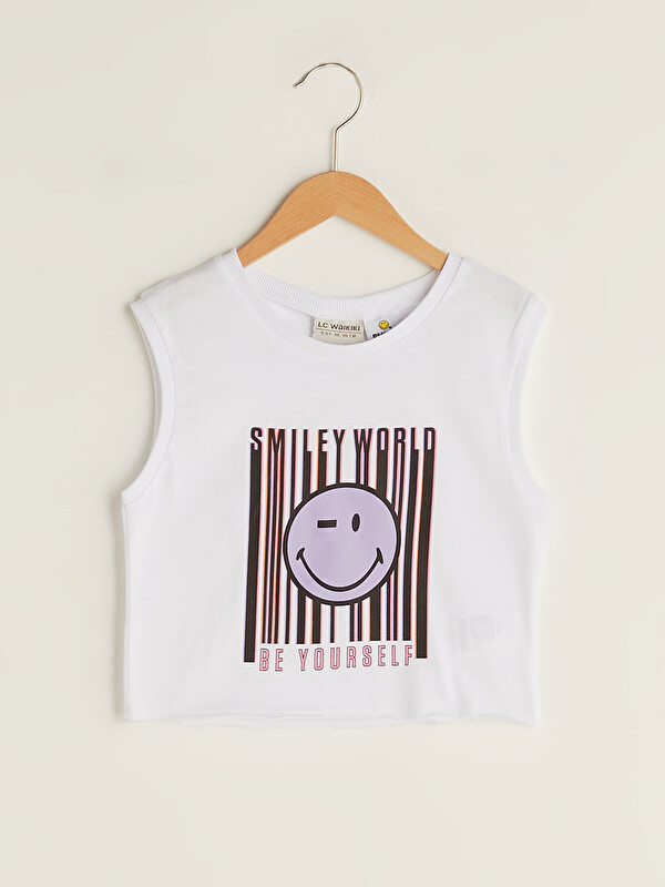 LCW Kids Crew Neck SmileyWorld Printed Girl Undershirt