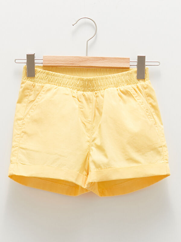 LCW Kids Basic Elastic Waist Poplin Girl Shorts