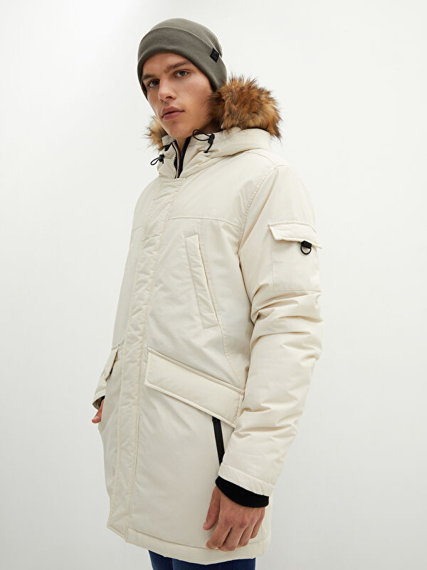 XSIDE Thick Men's Parka with Hooded Standard Pattern Fur