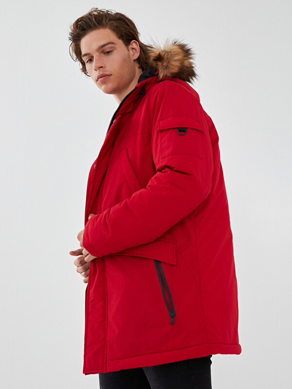 XSIDE Thick Men's Parka with Hooded Standard Pattern Fur
