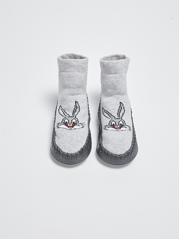 LCW baby Șosete de casă Bebeluși Băieți Imprimate Bugs Bunny