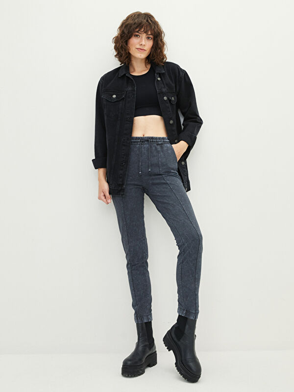 LCW Vision Elastic Waist Printed Pocket Detailed Women's Jogger Sweatpants