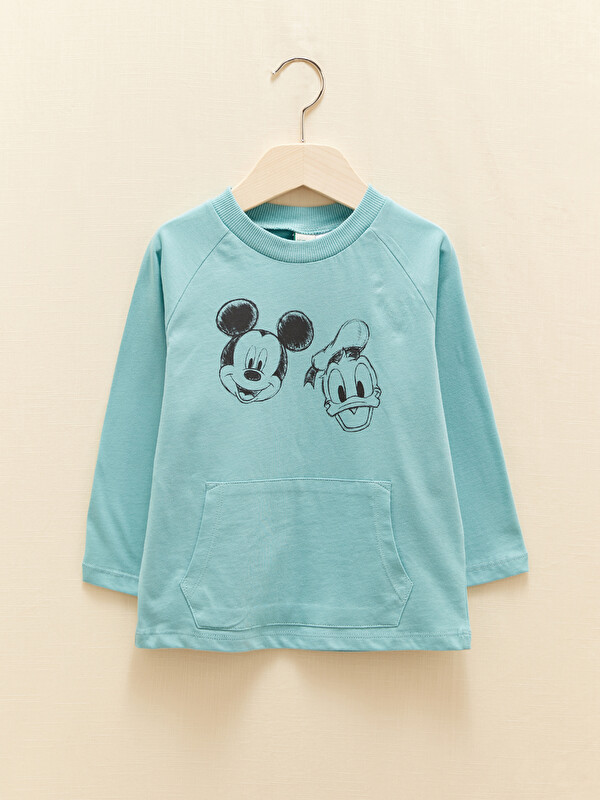 LCW baby T-shirt Bébé Garçon Imprimé Mickey Mouse et Donald Duck à Manches Longues Col Rond