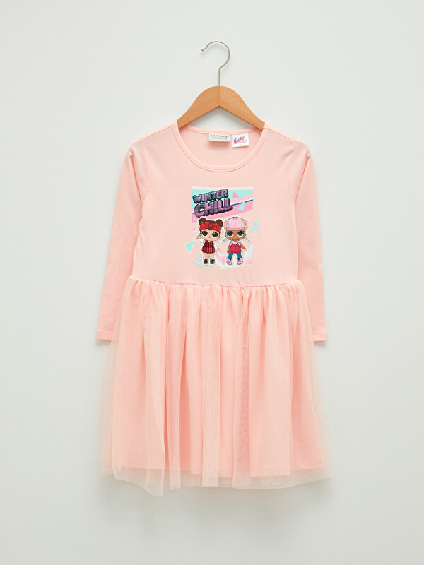 LCW Kids Платье для девочек с круглым вырезом и длинным рукавом LOL Surprise OMG