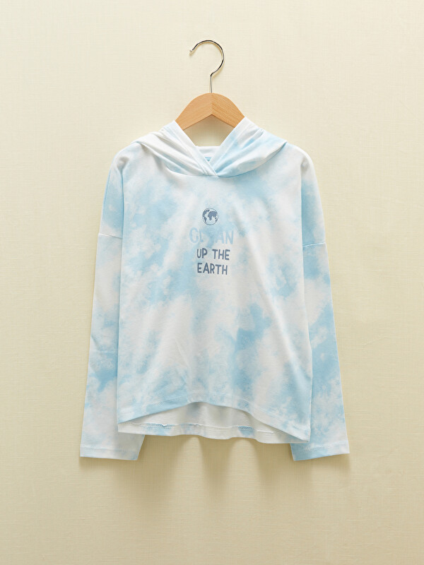 LCW Kids Hooded Printed Long Sleeve Girls T-Shirt