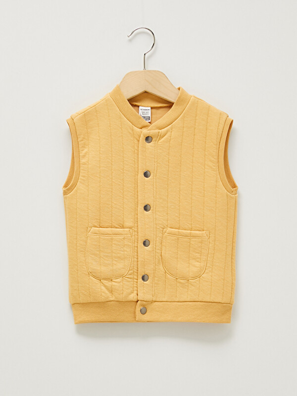 LCW baby Crew Neck Self Patterned Baby Boys' Waistcoat