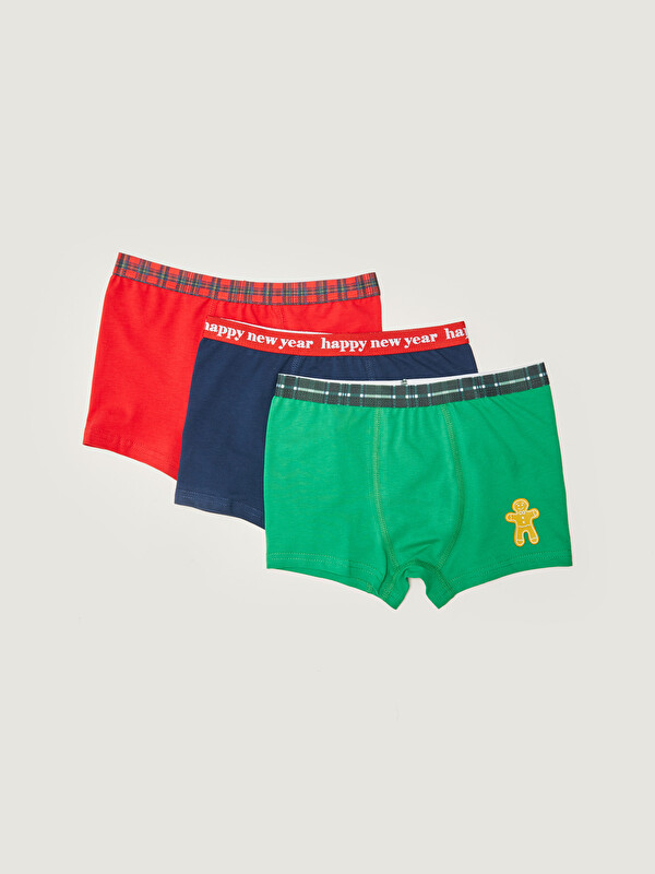LCW Kids Taille Élastique Thème Noël Coton Boxer Garçon Lot de 3