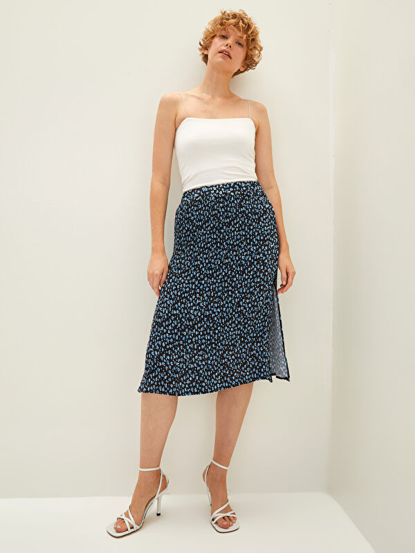 LCW Vision Patterned Slit Detail Women's Skirt