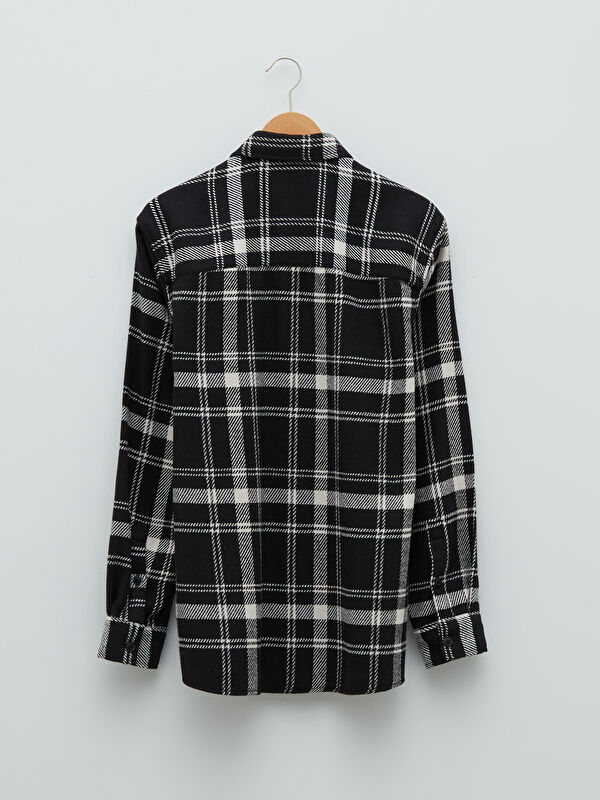 JJページ XSIDE Regular Fit Long Sleeve Plaid Men's Flannel Shirt