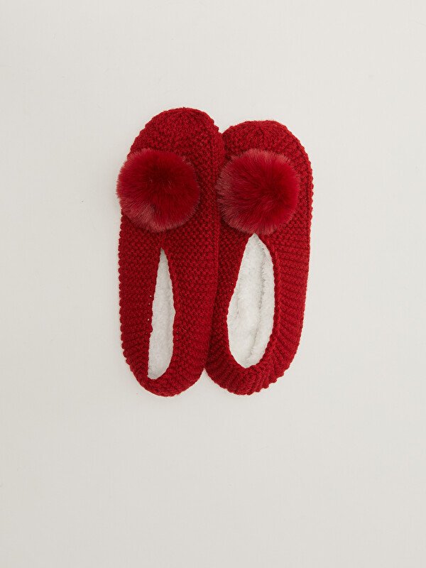 LCW DREAM Pompom Detailed Non-Slip Sole Women Home Socks