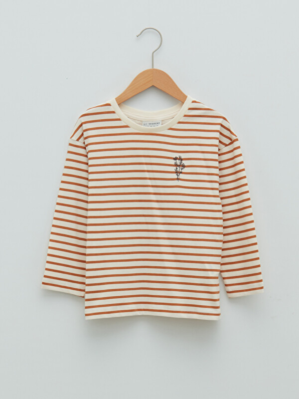 LCW Kids Crew Neck Striped Long Sleeve Girls' T-Shirt