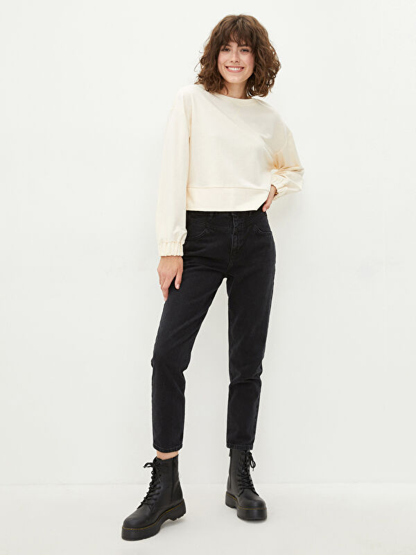 LCW Jeans High Waist Mom Fit Pocket Detailed Women's Rodeo Denim Trousers