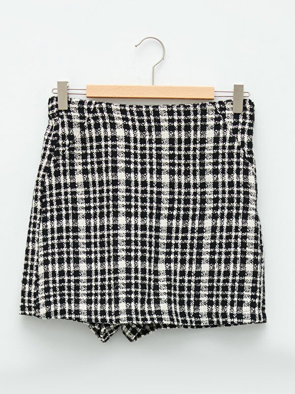 NIXページ XSIDE Zipper Waist Plaid Lined Women's Short Skirt -W1HA46Z8