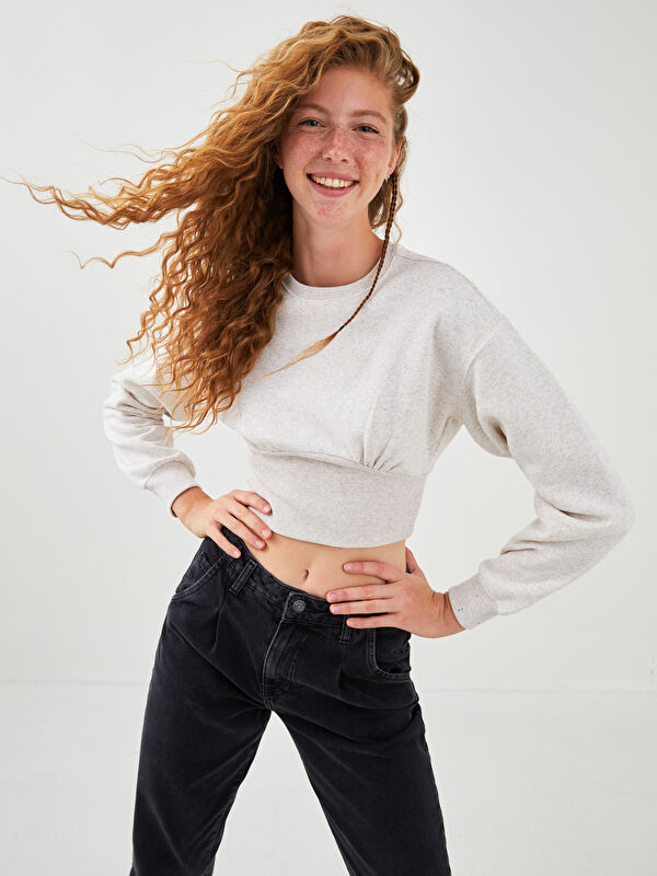 XSIDE Crew Neck Plain Women's Thick Sweatshirt