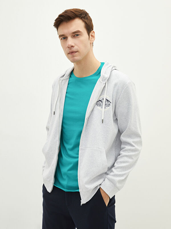LCWAIKIKI Classic Hooded Long Sleeve Men's Zip-Up Sweatshirt