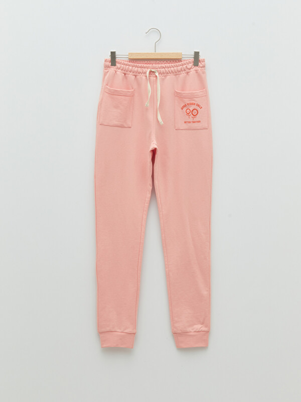 LCW Kids Pantalon de survêtement jogger fille imprimé à taille élastiquée