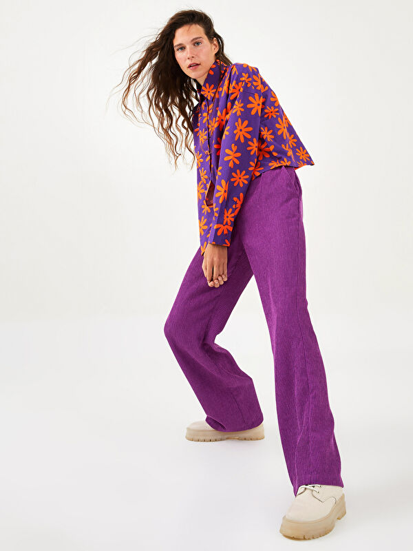 XSIDE Standard Fit Pocket Detailed Bell-Bottoms Women's Trousers