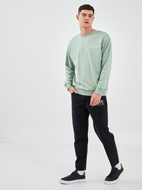 XSIDE Oversize Crew Neck Long Sleeve Printed Men's