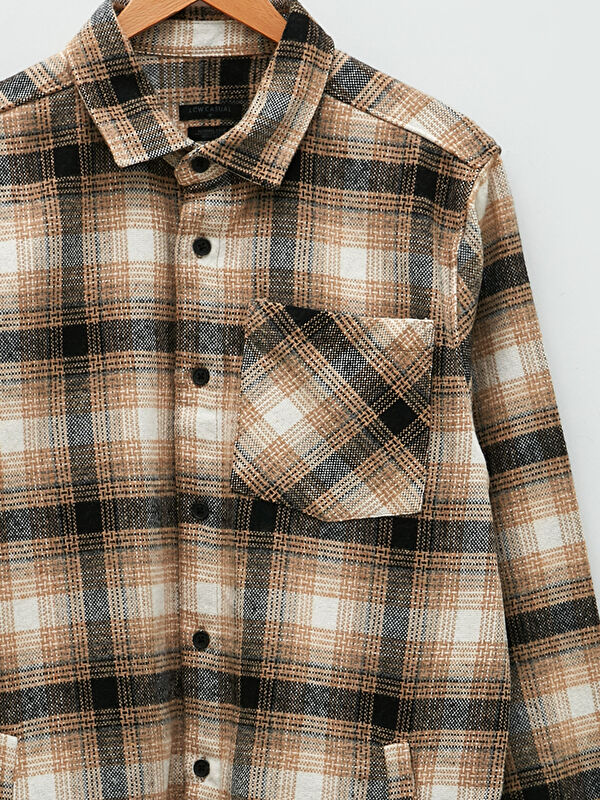 XSIDE Regular Fit Long Sleeve Plaid Men's Flannel Shirt