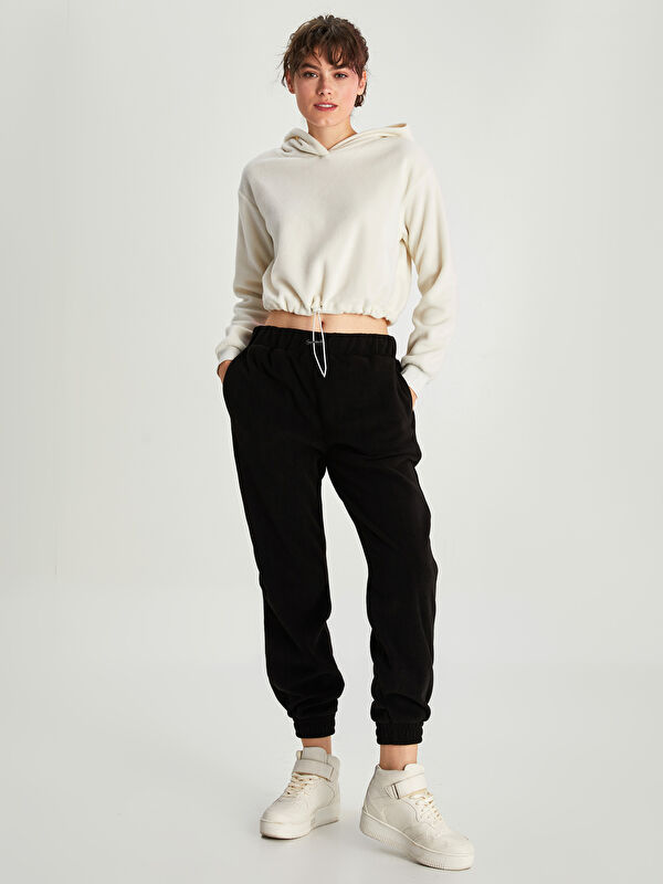LCW OUTDOOR Women's Hooded Plain Long Sleeve Outdoor Sweatshirt