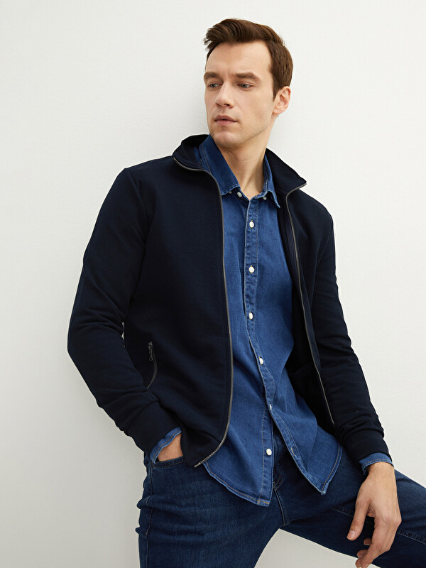 LCWAIKIKI Basic Comfortable Fit Standing Collar Long Sleeve Men's Sweatshirt