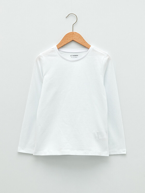 LCW Kids Crew Neck Basic Long Sleeve Girls' T-Shirt