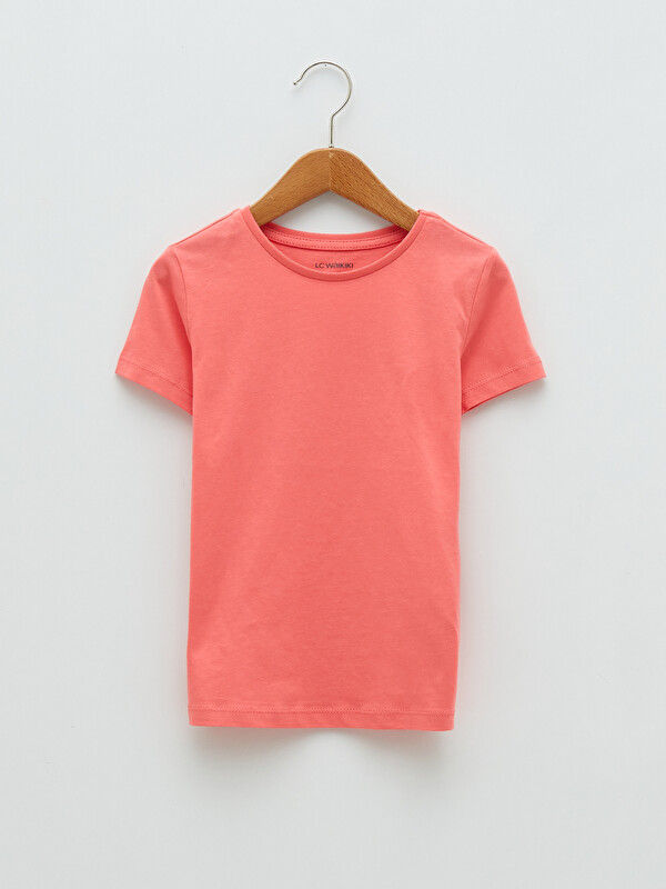 LCW Kids Crew Neck Basic Short Sleeve Cotton Girls T-Shirt