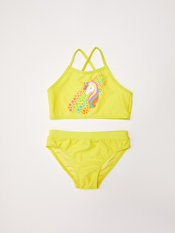 LCW Kids Esnek Kumaştan Baskılı Kız Çocuk Bikini