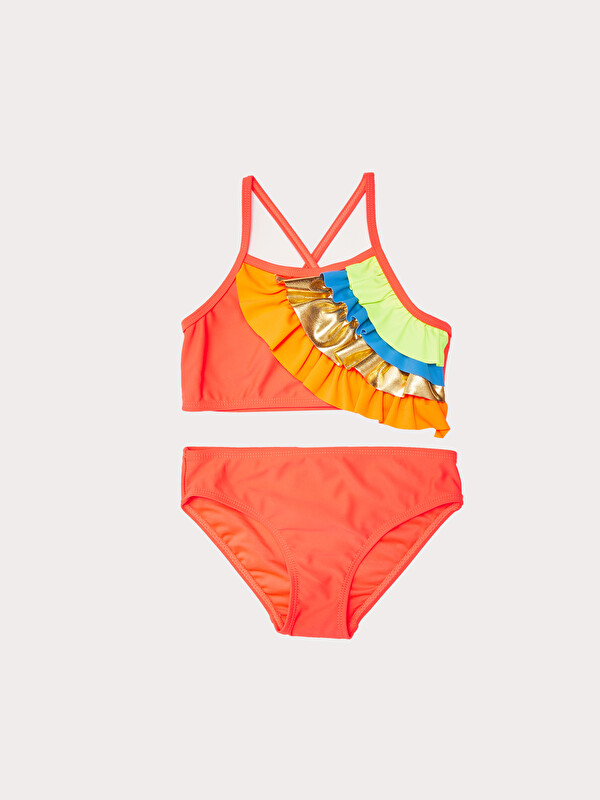 LCW Kids Frill Detail Girl's Bikini Made of Flexible Fabric