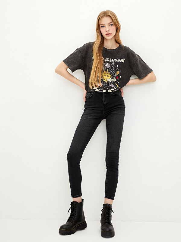 LCW Jeans جينز وسط عالي جوبتر بقصة سوبر سليم للسيدات