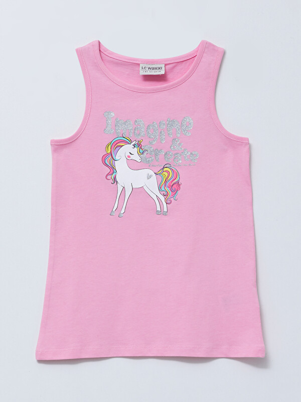 LCW Kids Crew Neck Printed Cotton Girl Athlete