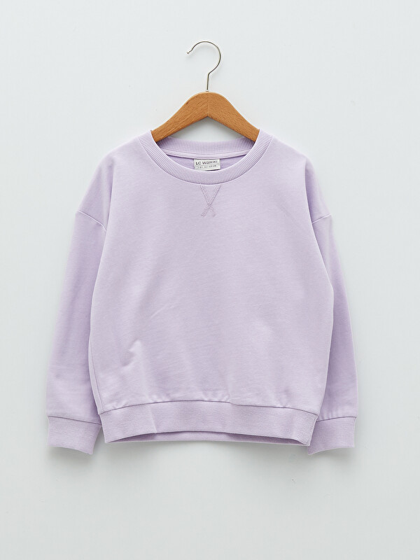LCW Kids Sweat-shirt Basique à Col Rond et Manches Longues pour Filles