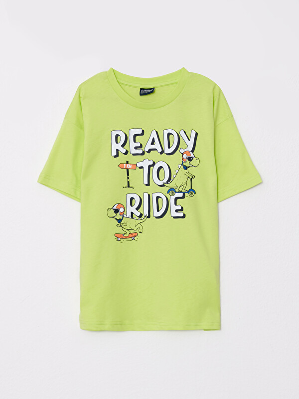 LCW Kids Crew Neck Printed Short Sleeve Cotton Boy T-shirt