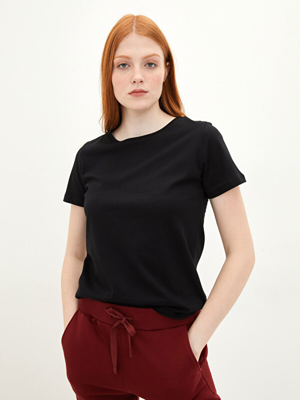 LCW Casual Crew Neck Plain Short Sleeve Women's T-Shirt