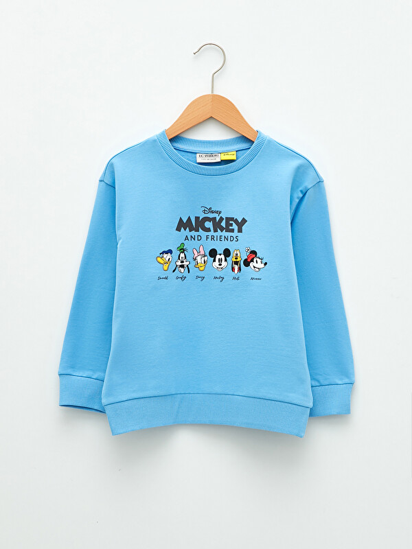 LCW Kids Crew Neck Mickey and Friends Printed Long Sleeve Girls' Sweatshirt