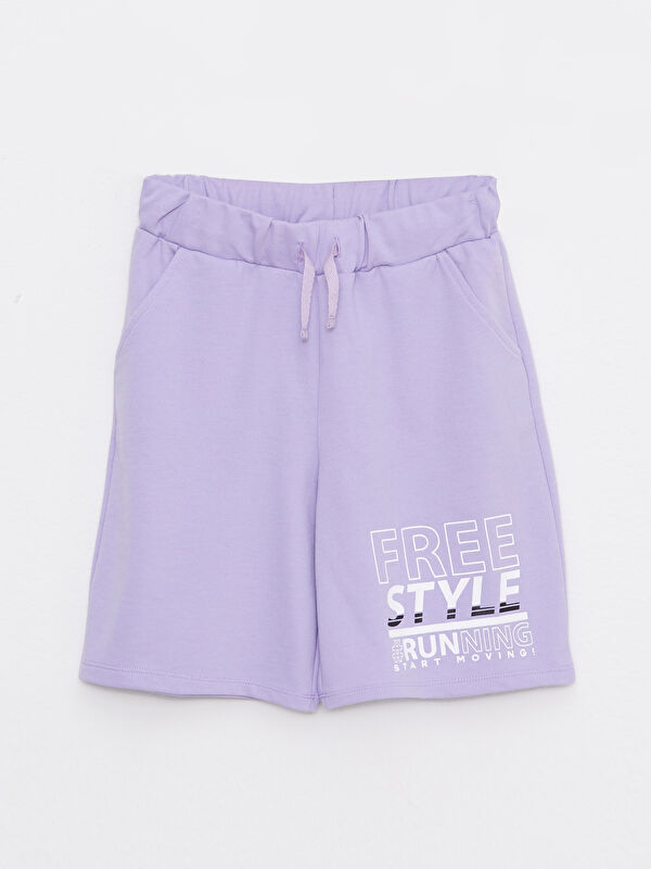 LCW Kids Elasticated Waist Printed Girls' Shorts