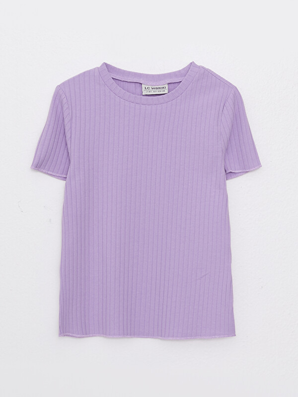 LCW Kids Crew Neck Basic Short Sleeve Girls' T-Shirt