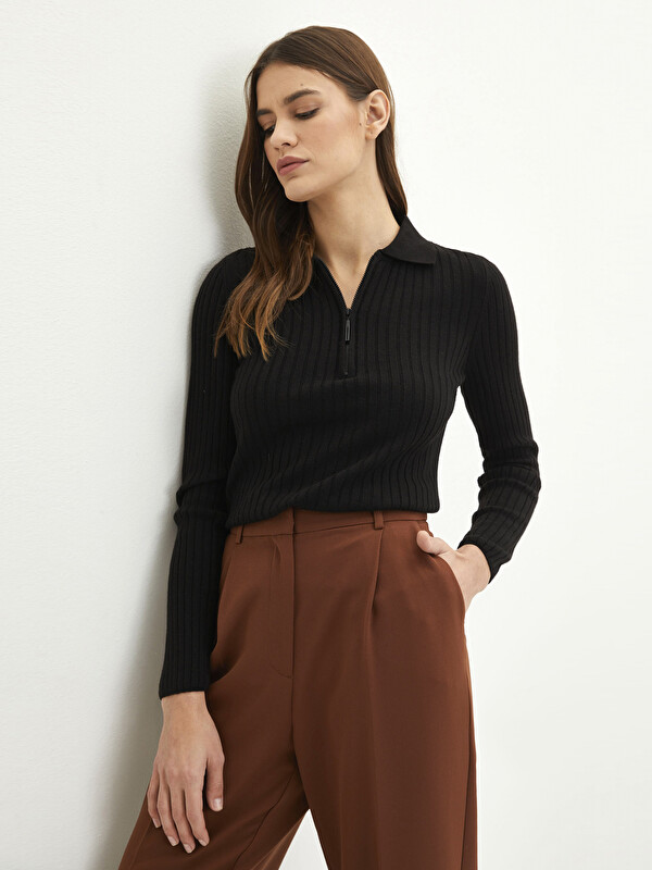 LCWAIKIKI Classic Polo Neck Women's Knitwear Sweater