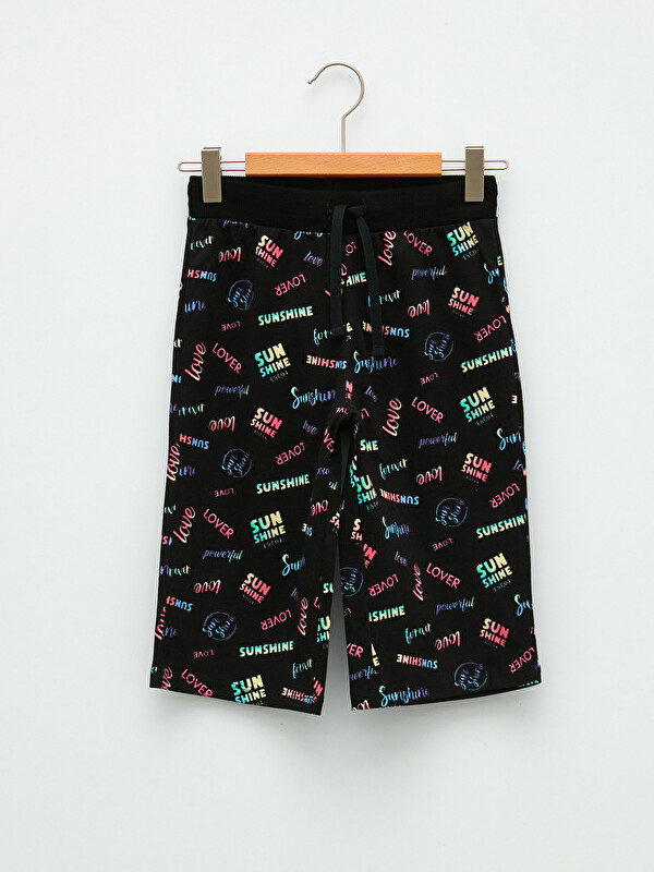 LCW Kids Elasticated Waist Printed Girls' Shorts