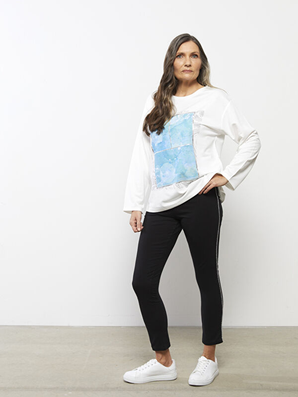 LCW Grace Crew Neck Printed Long Sleeve Women's T-Shirt