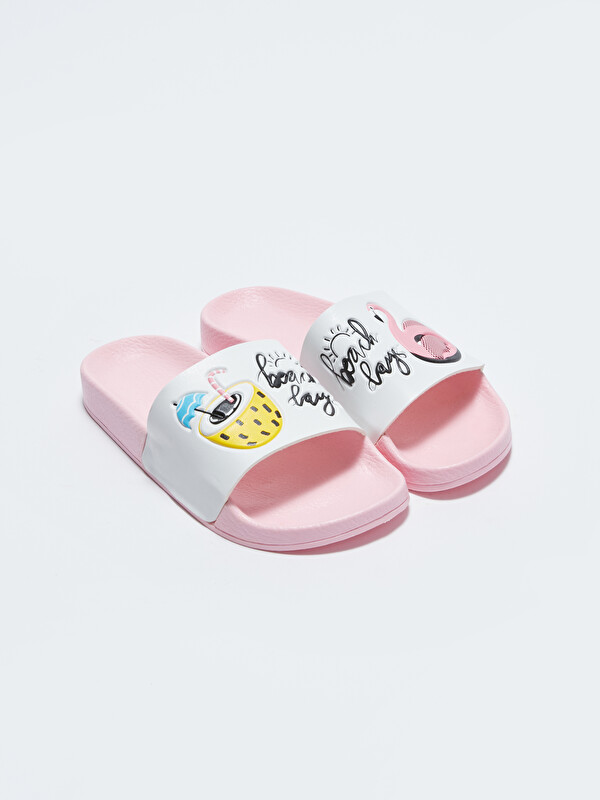 LCW STEPS Printed Single-Strap Girls' Slippers