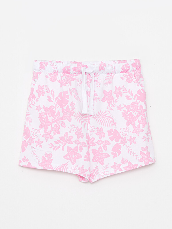 LCW Kids Elasticated Waist Printed Girls' Shorts