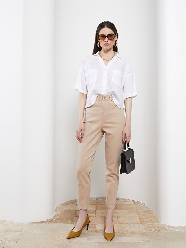 LCW Vision Standard Fit Regular Pocket Detailed Women's Denim Trousers