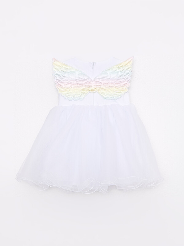 LCW baby Crew Neck Basic Baby Girls' Dress