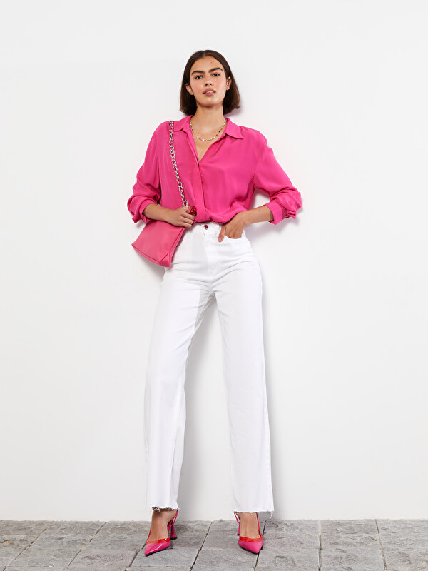LCW Vision Standard Fit Regular Pocket Detailed Gabardine Women's Trousers