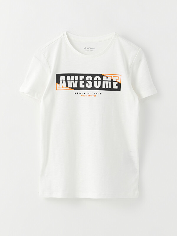 LCW Kids Crew Neck Printed Short Sleeve Cotton Boy T-shirt