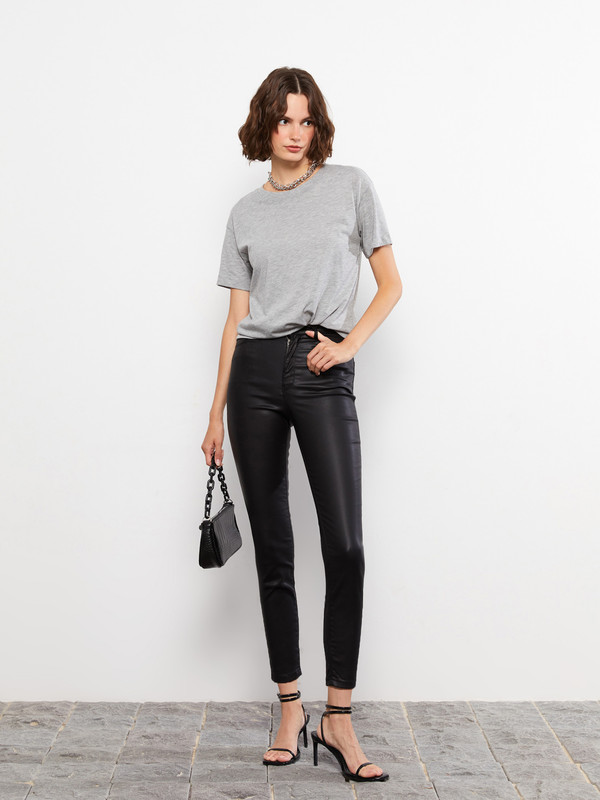 LCW Vision Normal Waist Standard Fit Pocket Detailed Gabardine Fabric Women's Trousers
