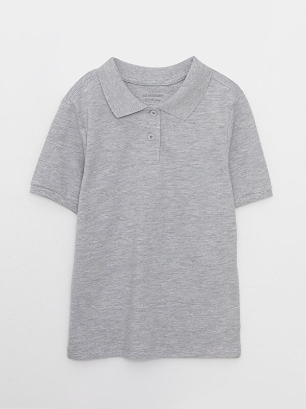 LCW Kids T-shirt Basique à Col Roulé en Coton à Manches Courtes pour Filles