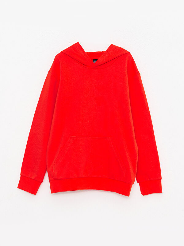 LCW Kids Hooded Basic Long Sleeve Boy Sweatshirt