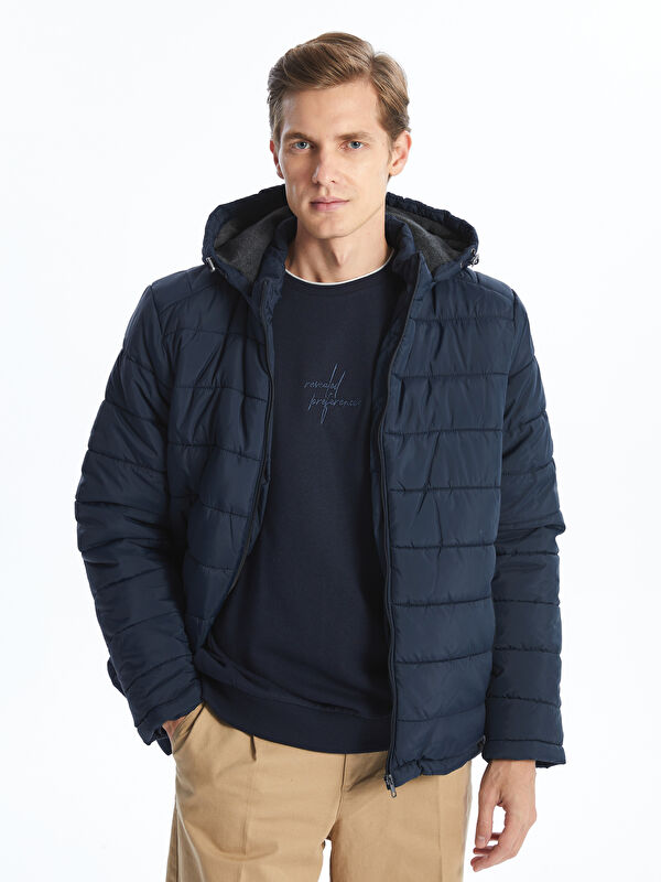 LCWAIKIKI Classic Standard Fit Hooded Men's Puffer Coat
